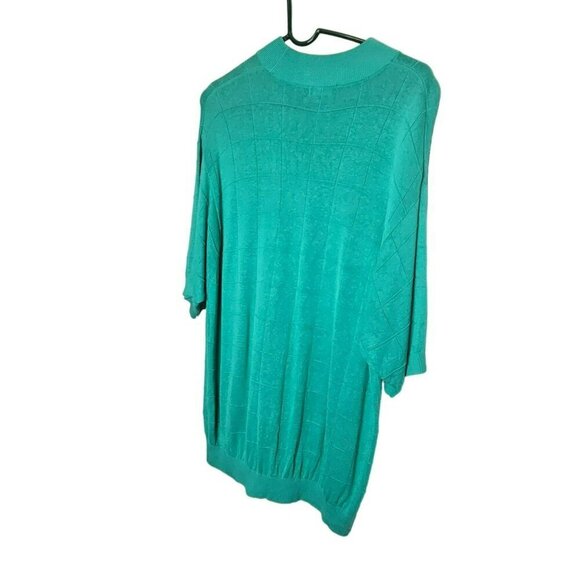 Paul Fredrick Green Textured Silk Knit Lightweight Sweater Half Sleeve Womens L - Picture 5 of 10
